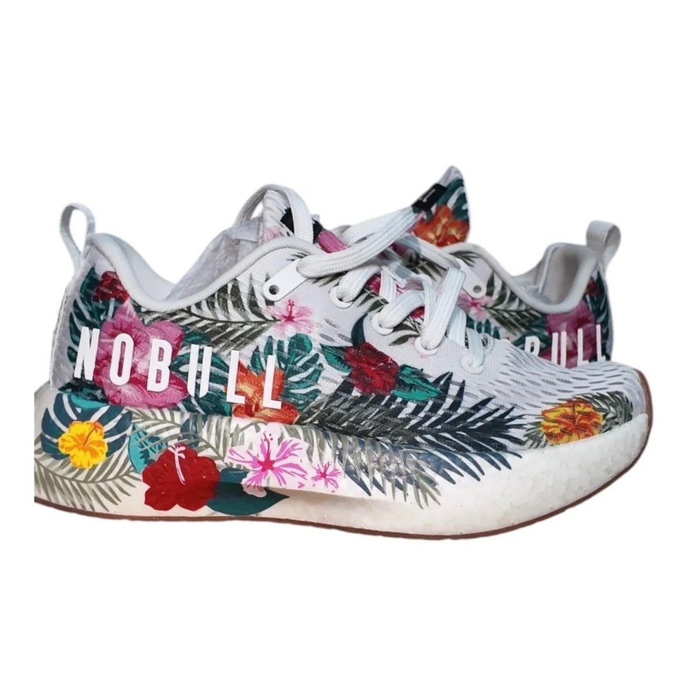 NOBULL Tropical Floral Trainer 7 Cream Colorful Athleisure Y2K Gorpcore